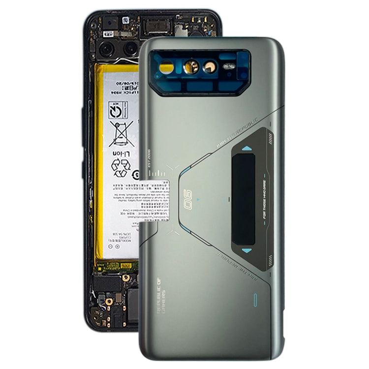 For Asus ROG Phone 6D AI2203 Battery Back Cover with LCD(Grey)