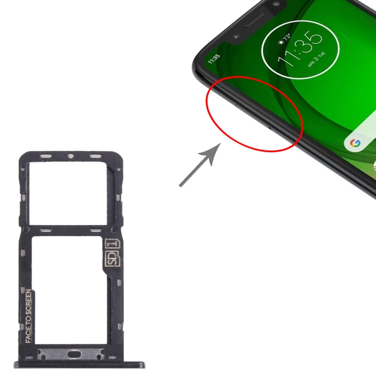 For Motorola Moto G7 Power SIM Card Tray + Micro SD Card Tray