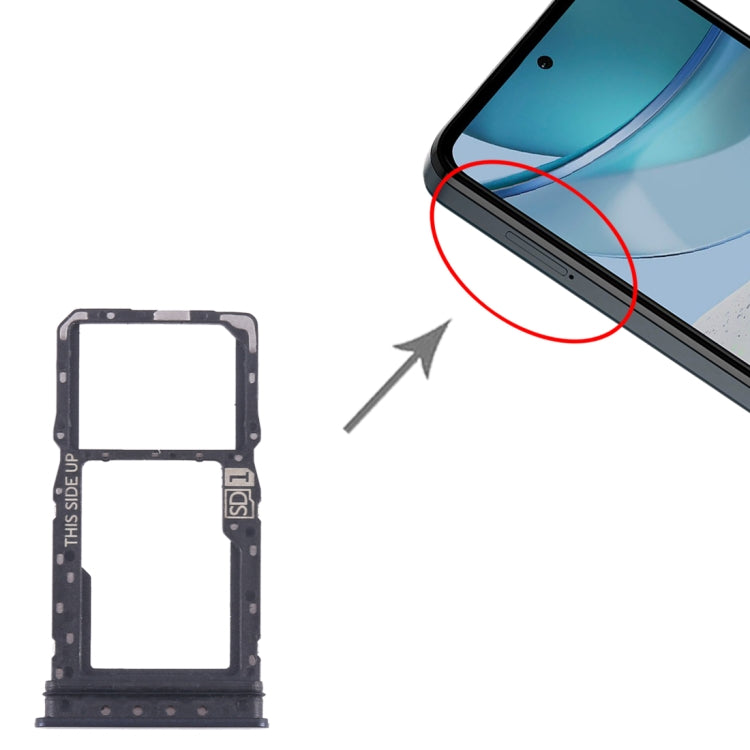 For Motorola Moto G 5G 2023 Original SIM Card Tray + Micro SD Card Tray  - Black