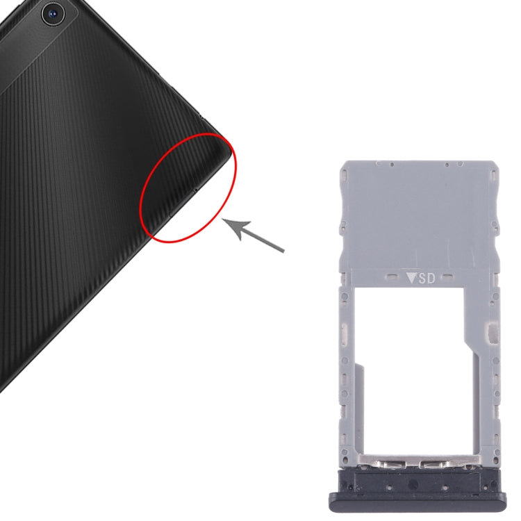For TCL Tab 8 4G Original Micro SD Card Tray  - Black