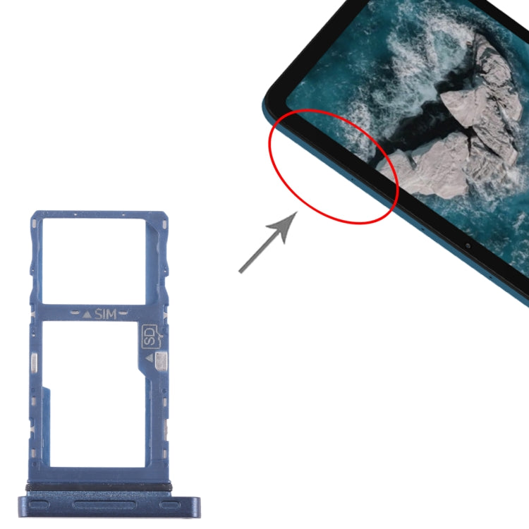 For Nokia T20 Original SIM Card Tray + Micro SD Card Tray  - Blue