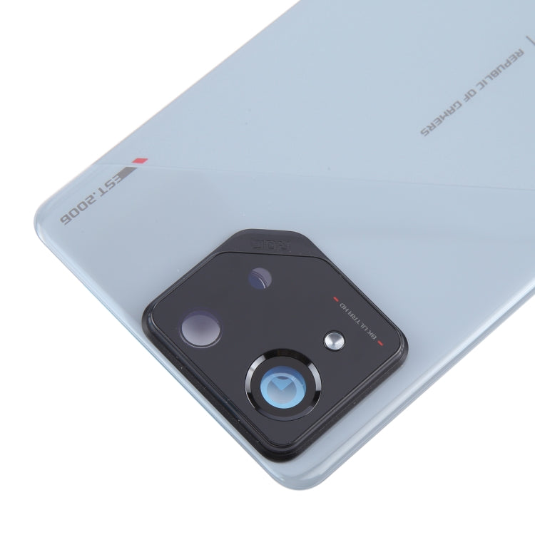 For Asus ROG Phone 8 AI2401 Original Glass Battery Back Cover with Camera Lens Frame - Grey