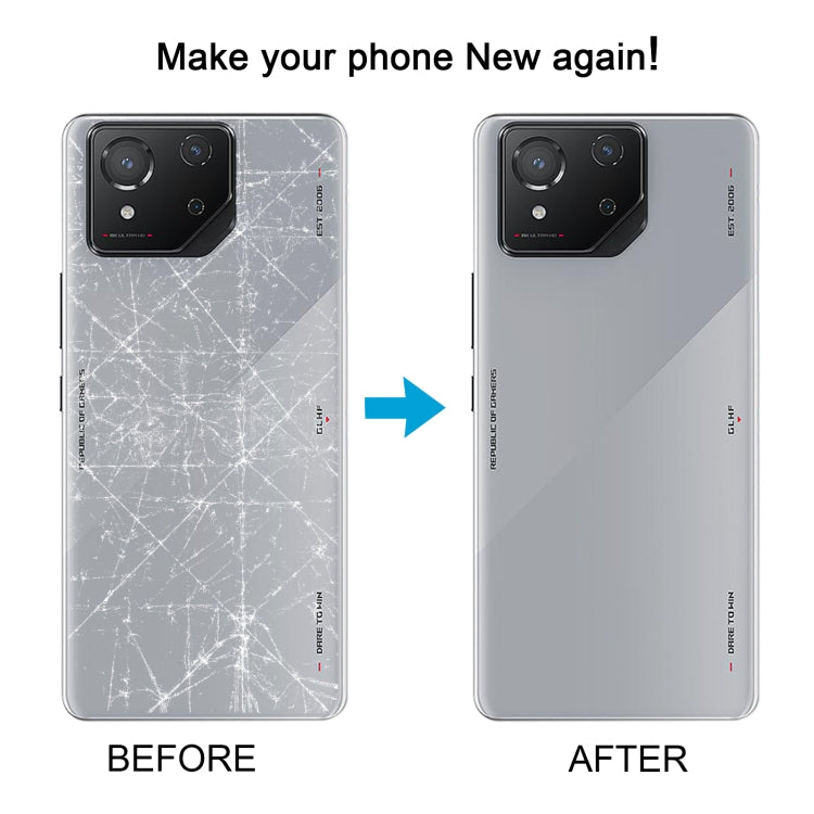 For Asus ROG Phone 8 AI2401 Original Glass Battery Back Cover with Camera Lens Frame - Grey