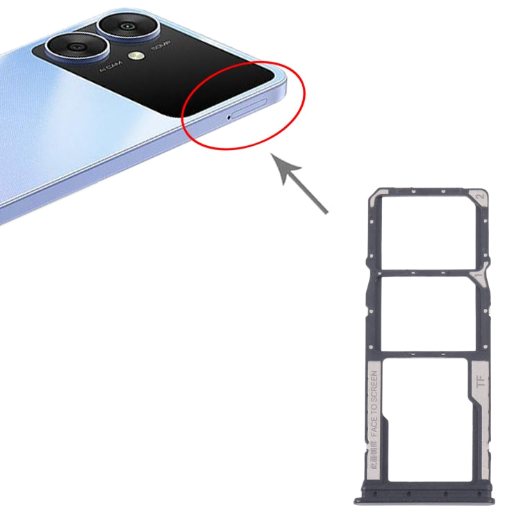 For Xiaomi Poco M6 Original SIM Card Tray + SIM Card Tray + Micro SD Card Tray