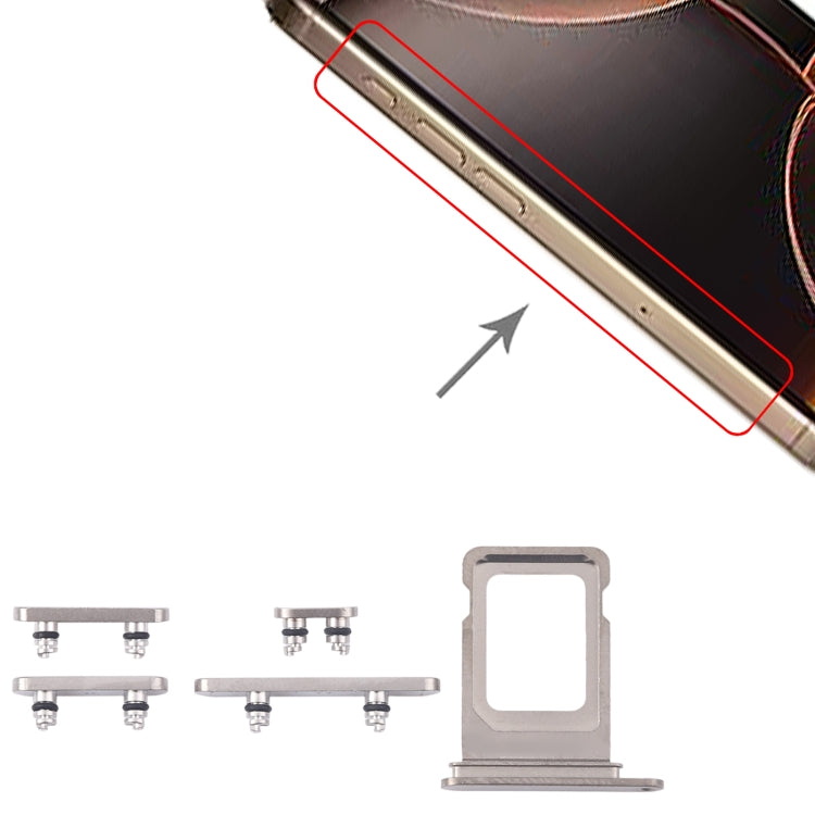 For iPhone 16 Pro Max Original SIM Card Tray + SIM Card Tray + Side Keys