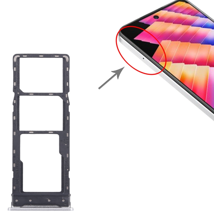 For Infinix Hot 30 Play NFC X6835 5pcs SIM Card Tray + SIM Card Tray + Micro SD Card Tray