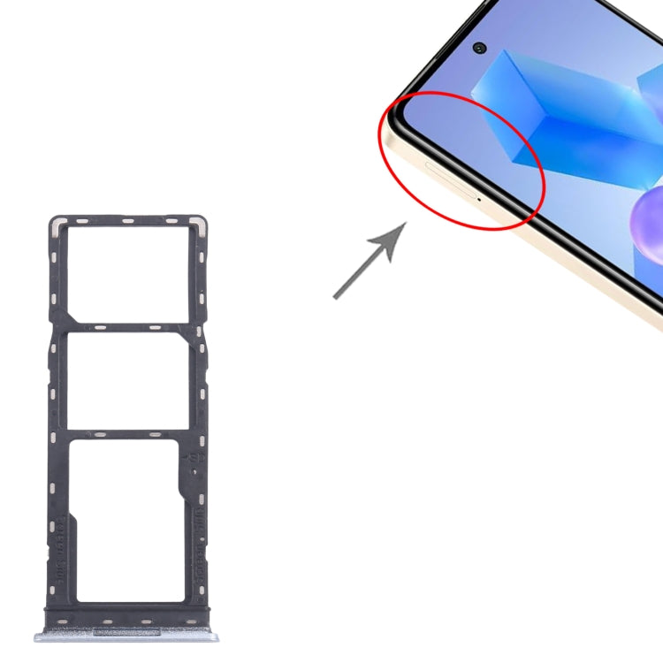 For Infinix Smart 8 India 5pcs SIM Card Tray + SIM Card Tray + Micro SD Card Tray