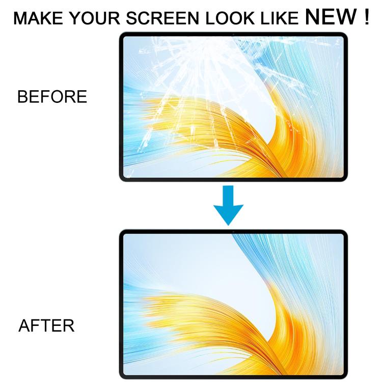 For Honor MagicPad 13 GDI-W09 Front Screen Outer Glass Lens with OCA Optically Clear Adhesive  - Black