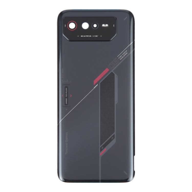 For Asus ROG Phone 6 AI2201-C AI2201-F Glass Battery Back Cover with NFC/Light Cable - Black Red