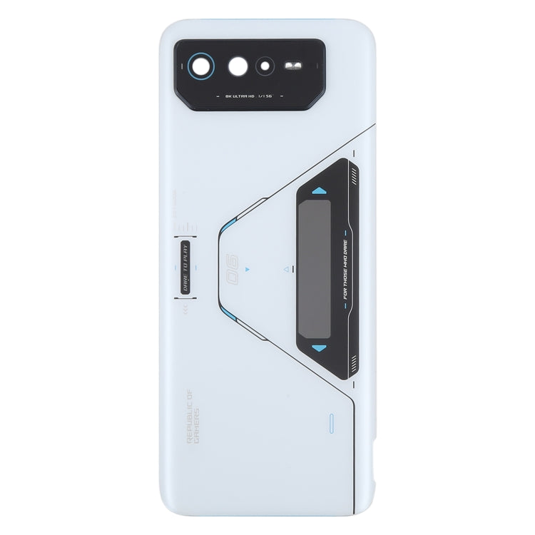 For Asus ROG Phone 6 Pro AI2201-D Glass Battery Back Cover with NFC/LCD - White
