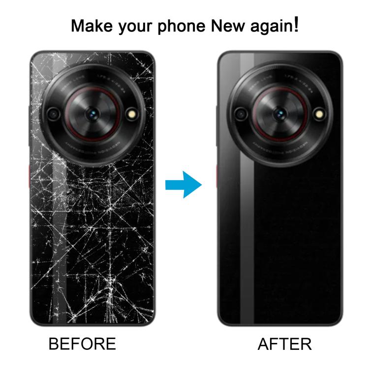 For ZTE nubia Focus Glass Battery Back Cover with Middle Frame / Camera Lens Cover - Black