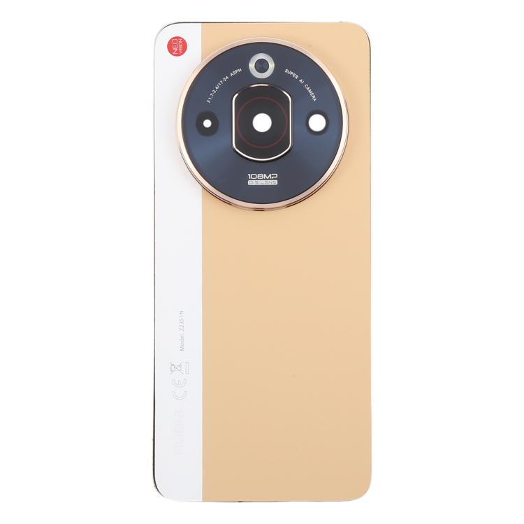 For ZTE nubia Focus Pro Z2351N Leather Battery Back Cover with Middle Frame / Camera Lens Cover - Gold