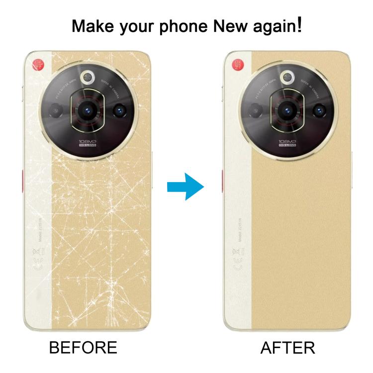 For ZTE nubia Focus Pro Z2351N Leather Battery Back Cover with Middle Frame / Camera Lens Cover - Gold