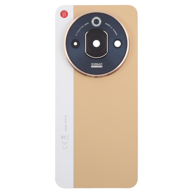 For ZTE nubia Focus Pro Z2351N Leather Battery Back Cover with Adhesive / Camera Lens Cover - Gold
