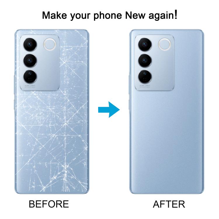 For vivo V27 / V27 Pro Battery Back Cover with Camera Lens Frame - Blue