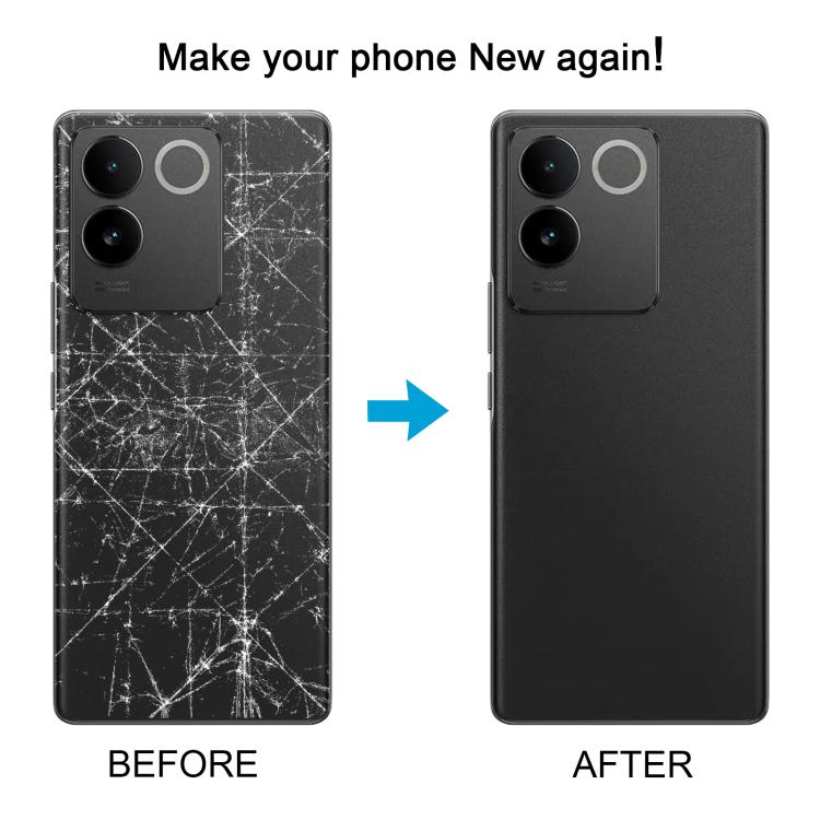 For vivo T2 Pro Battery Back Cover with Camera Lens Frame - Black