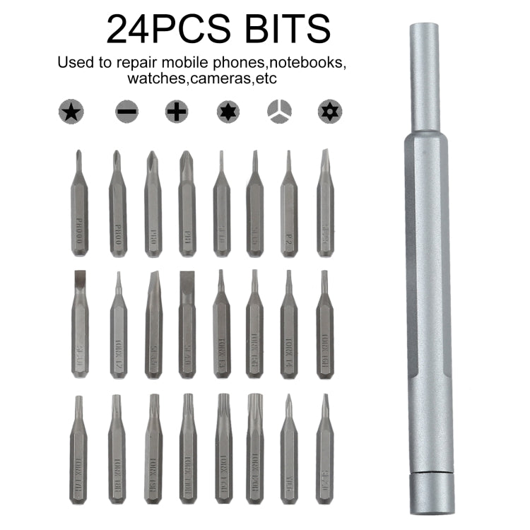 24 in 1 Multi-function Precision Screwdriver Magnetic Bits Combination Tool Set