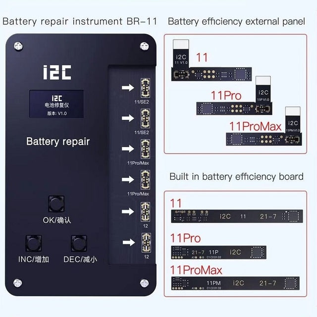 i2C BR-11 Battery Repair Instrument For iPhone 11 / 11 Pro / 11 Pro Max / 12 / 12 mini / 12 Pro / 12 Pro Max