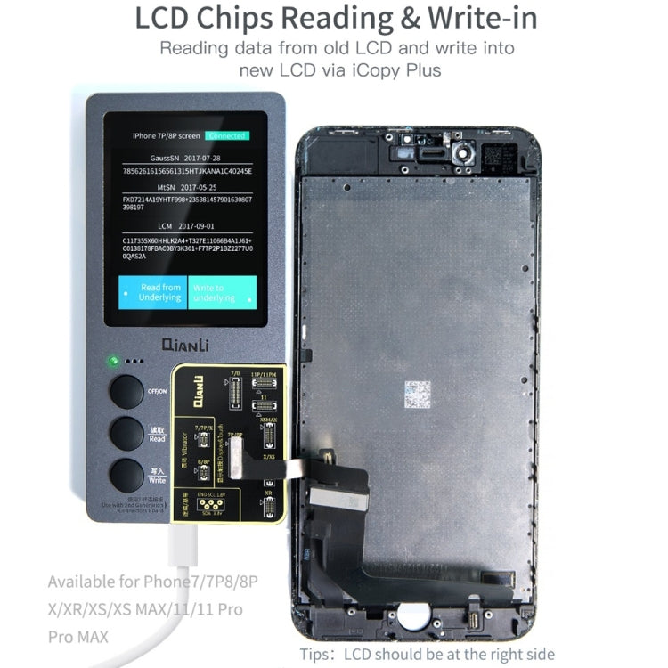 For iPhone 6 - 14 Pro Max 3 in 1 Qianli iCopy Plus 2.2 Repair Detection Programmer Set, Plug: