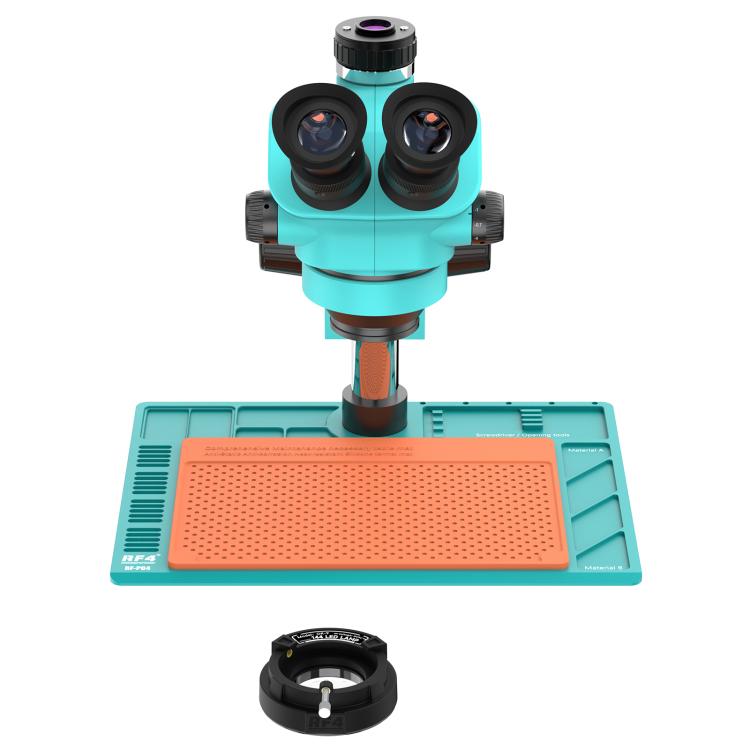 RF4 RF-7050-PO4 7.0X-50X Trinocular Stereo Microscope with PO4 Aluminum Alloy Base