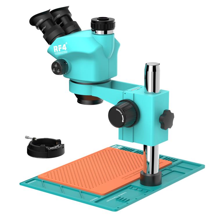 RF4 RF-7050-PO4 7.0X-50X Trinocular Stereo Microscope with PO4 Aluminum Alloy Base