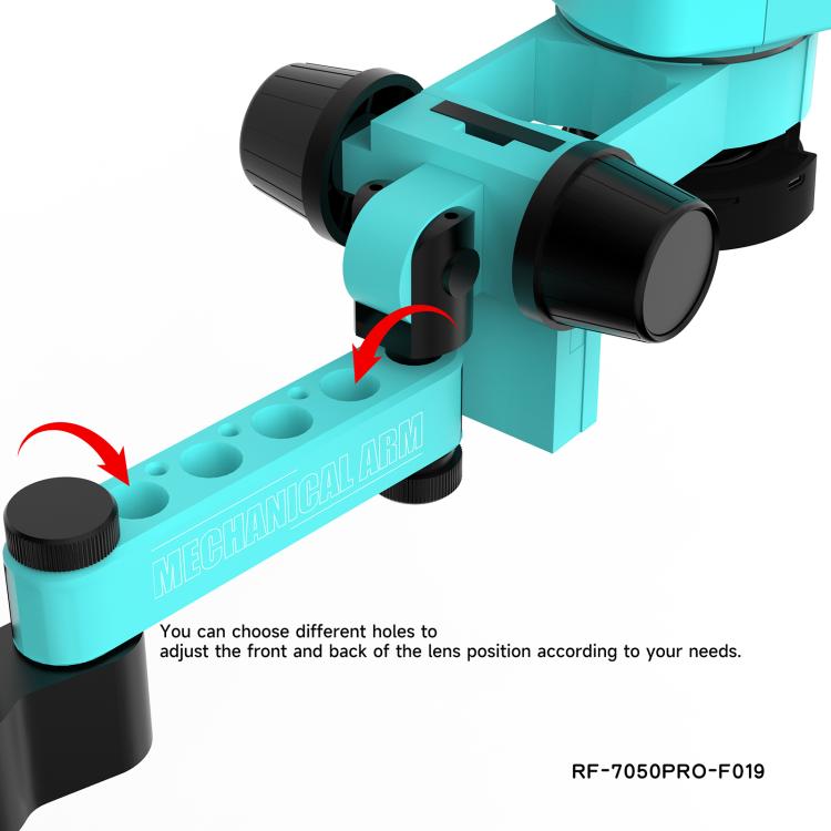 RF4 RF7050PRO-FO19 360 Degree Adjustable Universal Telescopic Rotating Lifting Microscope with Silicone Pad