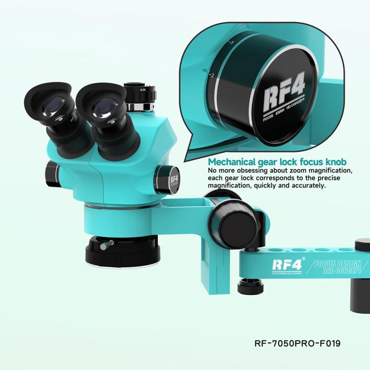 RF4 RF7050PRO-FO19 360 Degree Adjustable Universal Telescopic Rotating Lifting Microscope with Silicone Pad