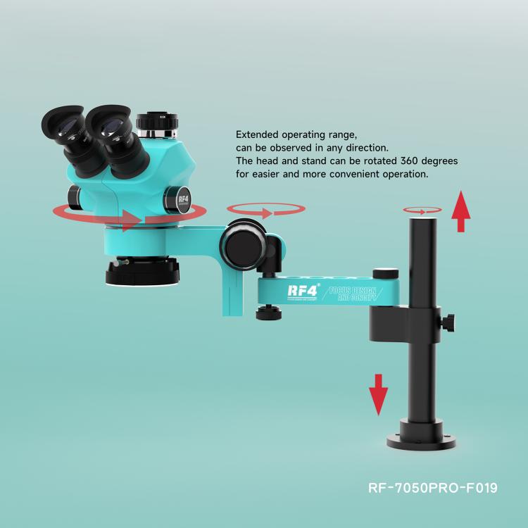 RF4 RF7050PRO-FO19 360 Degree Adjustable Universal Telescopic Rotating Lifting Microscope with Silicone Pad