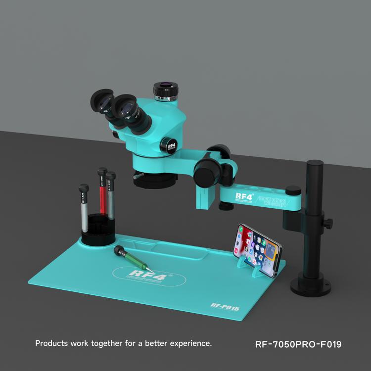RF4 RF7050PRO-FO19 360 Degree Adjustable Universal Telescopic Rotating Lifting Microscope with Silicone Pad