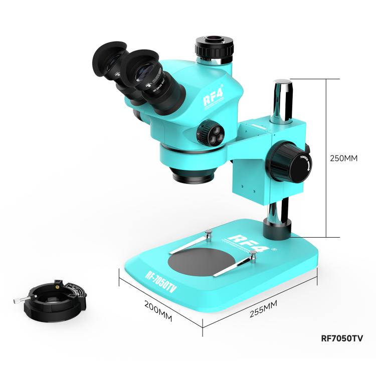 RF4 RF-7050TV Trinocular Microscope 7X-50X Continuous Zoom Synchronous Focusing Phone Repair Microscope