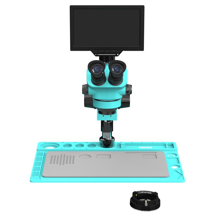RF4 RF7050TVD2-YS010W 7-50X Synchronous Zoom Trinocular Microscope with 10-inch 1080P HD Monitor