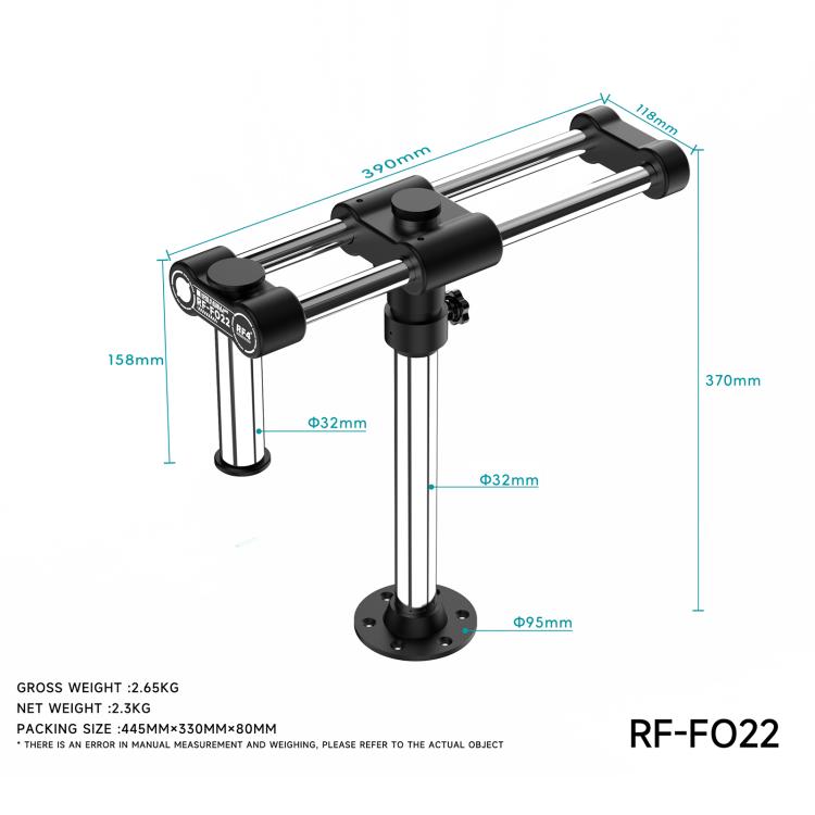 RF4 RF-FO22 360 Rotation Adjustable Universal Double Arm Microscope Bracket