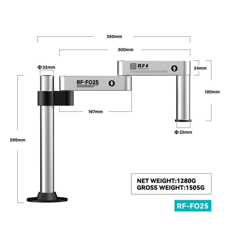 RF4 RF-FO25 360-Degree Rotating Lift Adjustable Microscope Swing Arm Stand