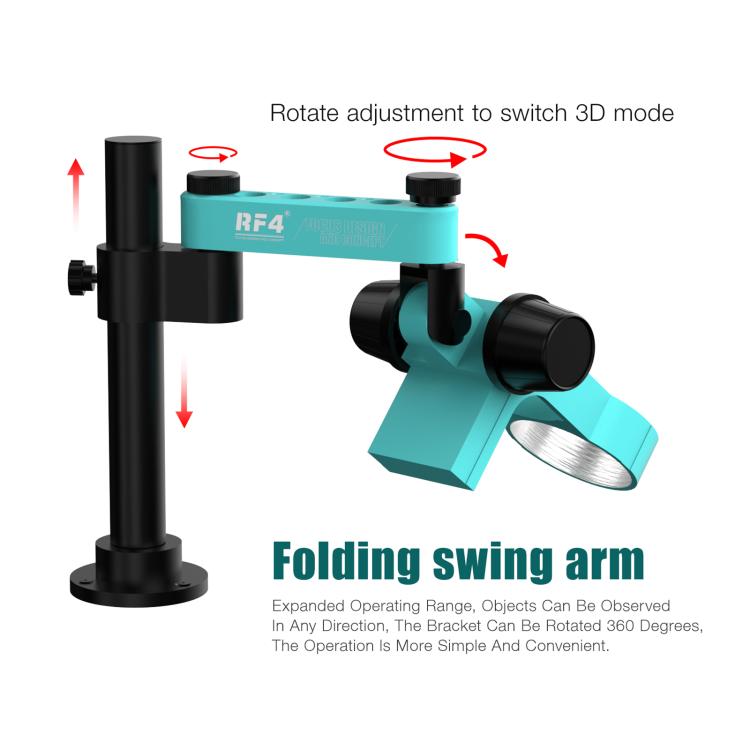 RF4 RF-FO19 Telescopic Articulating Arm Rotatable Universal Bracket for Stereo Microscope