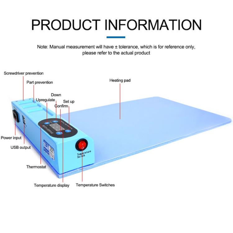 SUNSHINE S-918E LCD Screen Removal Treasure Mobile Phone Repair Heating Pad, EU Plug