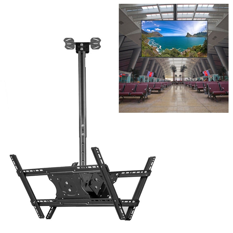 32-65 inch Universal Height & Angle Adjustable Double-sided TV Wall-mounted Ceiling Dual-use Bracket, Retractable Range: 0.5-1m