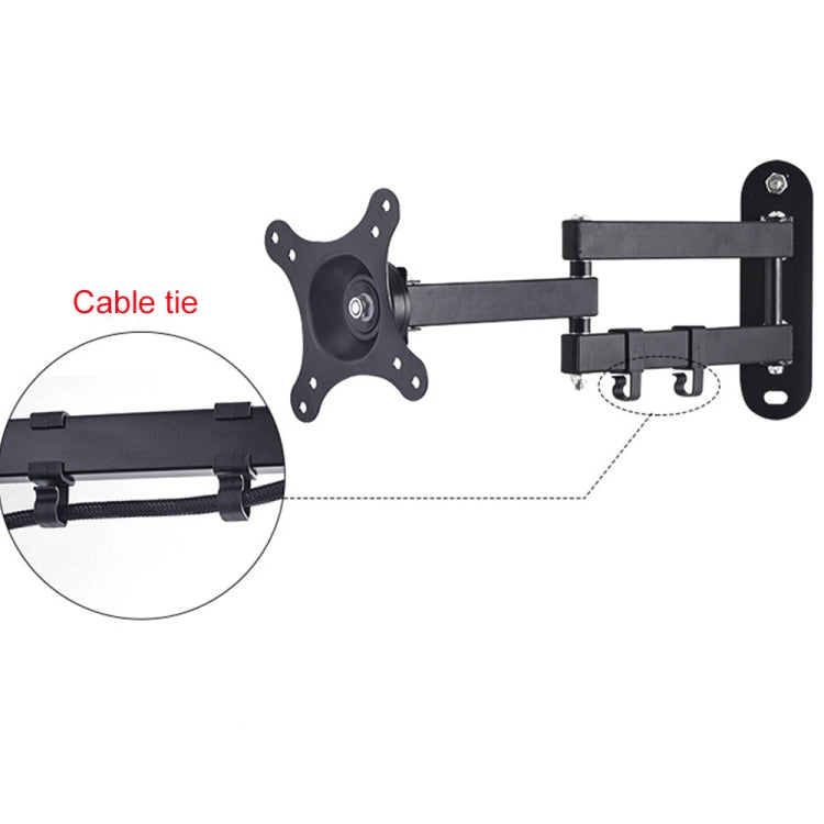 14-24 inch Universal Rotatable Retractable Computer Monitor Two Arms Wall Mount Bracket