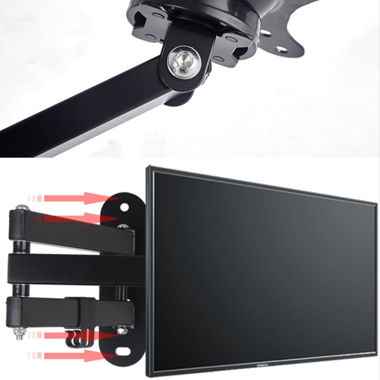 14-24 inch Universal Rotatable Retractable Computer Monitor Two Arms Wall Mount Bracket