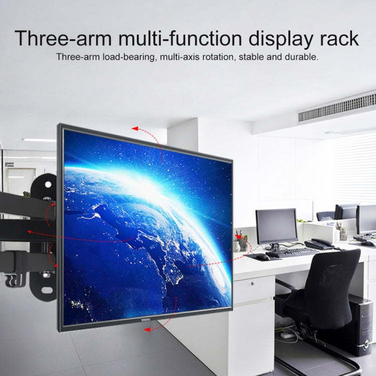 14-24 inch Universal Rotatable Retractable Computer Monitor Two Arms Wall Mount Bracket