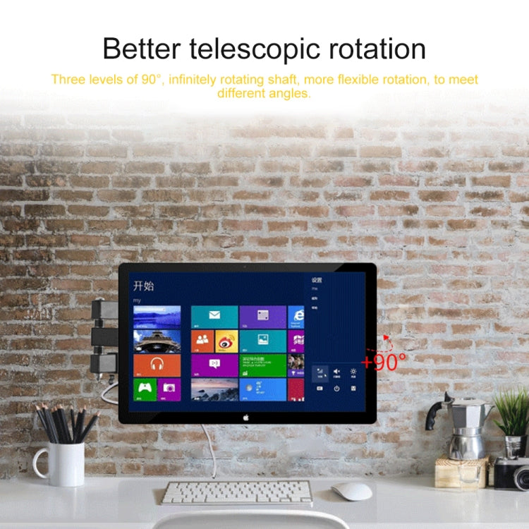 14-24 inch Universal Rotatable Retractable Computer Monitor Two Arms Wall Mount Bracket