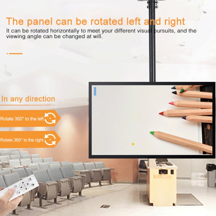 32-70 inch Universal Height & Angle Adjustable Single Screen TV Wall-mounted Ceiling Dual-use Bracket, Retractable Range: 0.5-3m