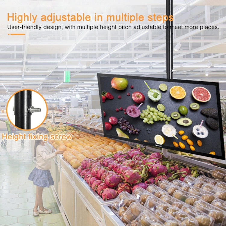 14-42 inch Universal Height & Angle Adjustable Single Screen TV Wall-mounted Ceiling Dual-use Bracket, Retractable Range: 0.5-1m