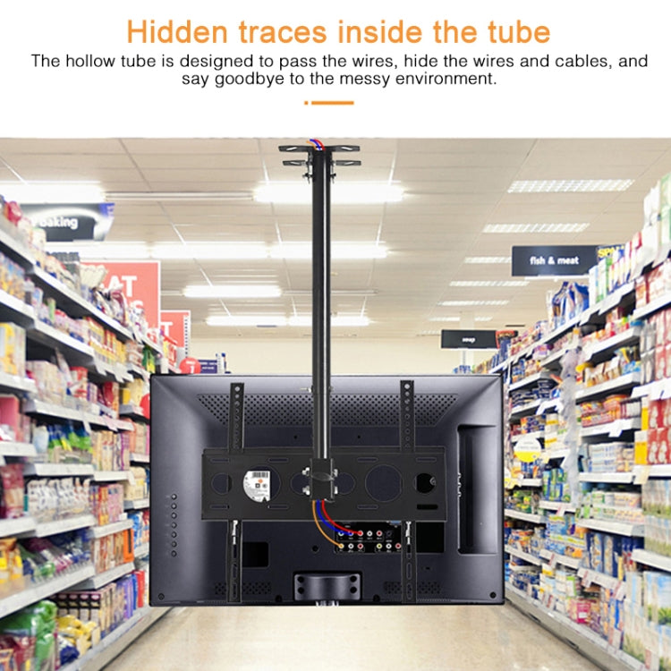 26-60 inch Universal Height & Angle Adjustable Single Screen TV Wall-mounted Ceiling Dual-use Bracket, Retractable Range: 0.5-1m