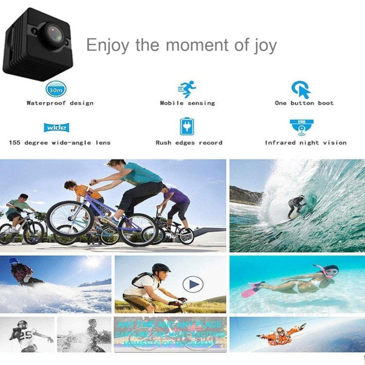 SQ12 Full HD 1080P Mini Camcorder Action Camera with Waterproof Housing Case, 155 Degrees Wide Angle, Support Night Vision / Motion Detection(Black)
