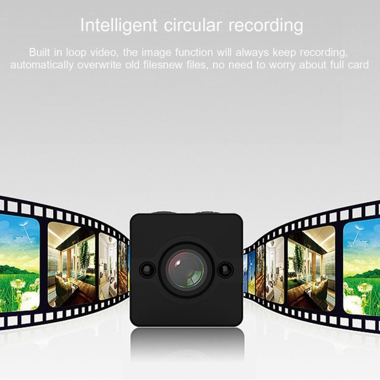 SQ12 Full HD 1080P Mini Camcorder Action Camera with Waterproof Housing Case, 155 Degrees Wide Angle, Support Night Vision / Motion Detection(Black)