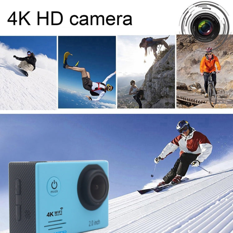 HAMTOD HF60 UHD 4K WiFi 16.0MP Sport Camera with Waterproof Case, Generalplus 4247, 2.0 inch LCD Screen, 120 Degree Wide Angle Lens, with Simple Accessories
