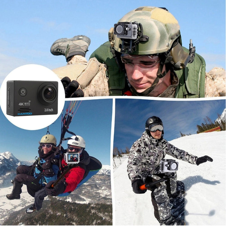 HAMTOD HF60 Pro UHD 4K WiFi 16.0MP Sport Camera with Waterproof Case & Remote Control, Generalplus 4247, 2.0 inch LCD Screen, 120 Degree Wide Angle Lens, with Luxury Accessories
