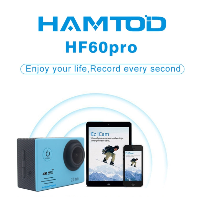 HAMTOD HF60 Pro UHD 4K WiFi 16.0MP Sport Camera with Waterproof Case & Remote Control, Generalplus 4247, 2.0 inch LCD Screen, 120 Degree Wide Angle Lens, with Luxury Accessories