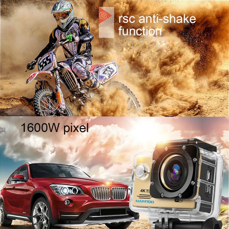 HAMTOD HF60 Pro UHD 4K WiFi 16.0MP Sport Camera with Waterproof Case & Remote Control, Generalplus 4247, 2.0 inch LCD Screen, 120 Degree Wide Angle Lens, with Luxury Accessories
