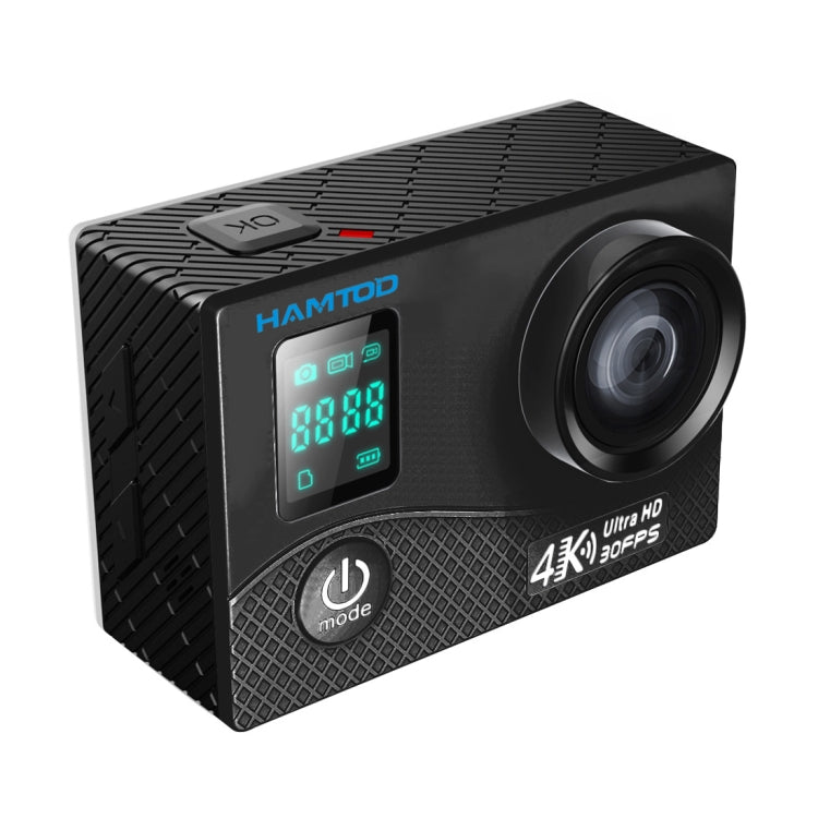 HAMTOD H8A UHD 4K WiFi Sport Camera with Waterproof Case, Allwinner V3 Program, 0.66 inch Front Screen, 2.0 inch LCD Screen, 170 Degree Wide Angle Lens